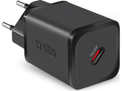 SBS TETRGAN1C45W 45W GaN USB-C nástěnná nabíječka s funkcí Power Delivery - černá