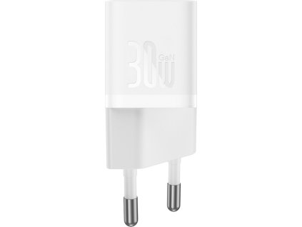 Miniaturní nástěnná nabíječka Baseus GaN5 30W USB-C - bílá