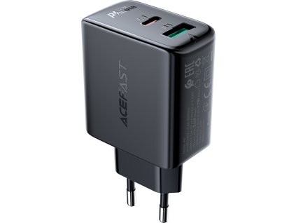 Nabíječka Acefast do zásuvky USB typu C / USB 32W, PPS, PD, QC 3.0, AFC, FCP černá (A5 černá)