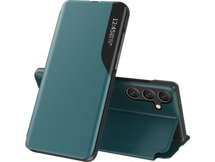Elegantné puzdro View Case z eko kože s klopou a funkciou stojanu pre Samsung Galaxy A26 - zelené