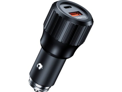 Choetech 63W duálny USB-C 45w + USB-A 18w rýchla nabíjačka do auta (čierna)