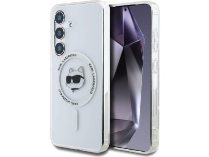 Karl Lagerfeld IML Choupette Head MagSafe Zadní Kryt pro Samsung Galaxy S25+ Transparent