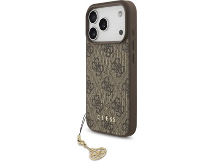 Guess 4G Charm MagSafe Zadní Kryt pro iPhone 17 Pro Tone on Tone Brown