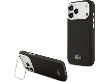 Lacoste Iconic Petit Pique Camera Stand MagSafe Zadní Kryt pro iPhone 17 Pro Max Black