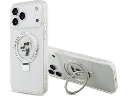 Karl Lagerfeld Ringstand Karl and Choupette MagSafe Zadní Kryt pro iPhone 17 Pro Max White