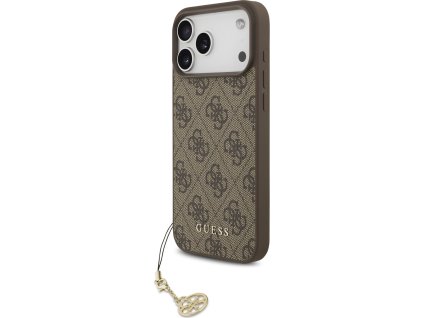 Guess 4G Charm MagSafe Zadní Kryt pro iPhone 17 Pro Max Tone on Tone Brown