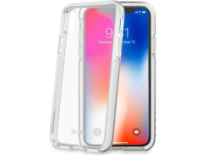 Zadní kryt CELLY Hexagon pro Apple iPhone X/XS, bílý