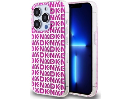 DKNY PC/TPU Repeat Pattern Zadní Kryt pro iPhone 15 Pro Pink
