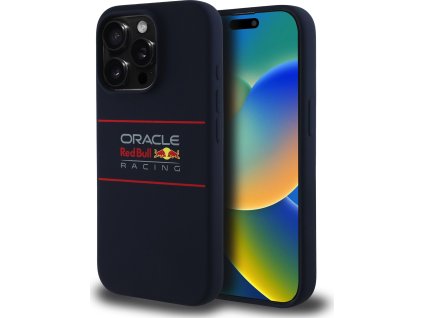 Red Bull Silicone Horizontal Logo MagSafe Zadní Kryt pro iPhone 15 Pro Navy