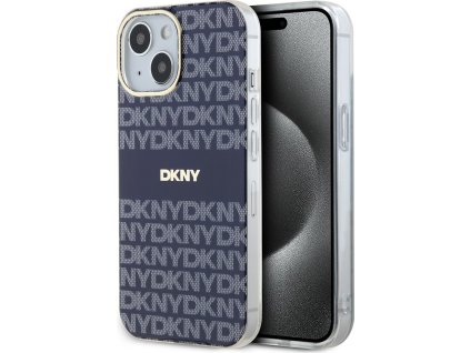 DKNY PC/TPU Repeat Pattern Tonal Stripe Magsafe Zadní Kryt pro iPhone 15 Blue