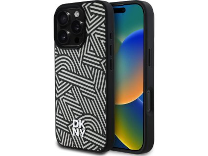 DKNY PU Leather Crosswalk Pattern Magsafe Zadní Kryt pro iPhone 16 Pro Max Ivory