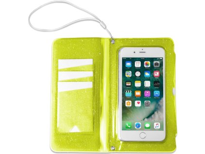 Univerzální voděodolné pouzdro s peněženkou CELLY Splash Wallet pro telefony 6,2 ", žluté