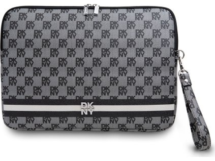 DKNY PU Leather Checkered Pattern and Stripe Obal na Notebook 13/14" Black