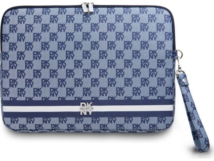 DKNY PU Leather Checkered Pattern and Stripe Obal na Notebook 13/14" Blue