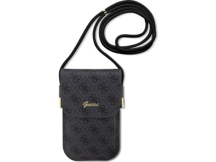 Guess PU 4G Metal Logo Script Taška na Telefón Black