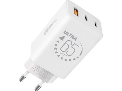 OBAL:ME GaN Cestovní Nabíječka USB-A + 2xUSB-C 65W White