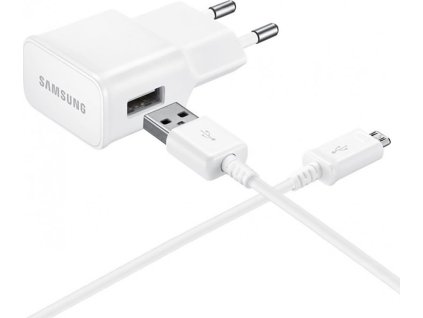 EP-TA50EWE + ECB-DU4AWE Samsung 8W Cestovná nabíjačka + microUSB Dátový Kábel White (OOB Bulk)