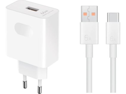 HN-200330E00 Honor Original Cestovní nabíječka 66W + USB-C Datový Kabel  White