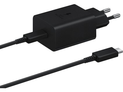 EP-T1510EBE + EP-DA705BBE Samsung 15W Cestovní nabíječka + USB-C/USB-C Datový Kabel Black (OOB Bulk)