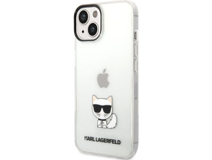 Karl Lagerfeld Choupette Logo Zadný Kryt pre iPhone 14 Plus Transparent