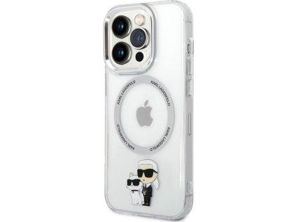 Karl Lagerfeld IML Karl and Choupette MagSafe Zadný Kryt pre iPhone 14 Pro Max Transparent