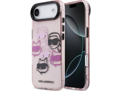 Karl Lagerfeld IML Multi K&CH Heads Zadný Kryt pre iPhone Air Pink