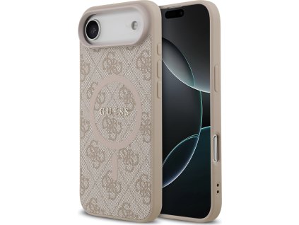 Guess PU Leather 4G Colored Ring MagSafe Zadný Kryt pre iPhone Air Pink