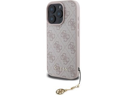 Guess 4G Charm Zadný Kryt pre iPhone 16 Pro Max Tone on Tone Pink