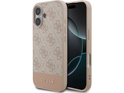 Guess PU 4G Stripe Zadný Kryt pre iPhone 17 Pink