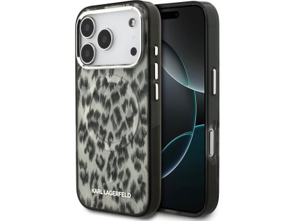 Karl Lagerfeld IML Leopard MagSafe Zadný Kryt pre iPhone 17 Pro Brown