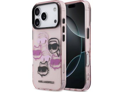 Karl Lagerfeld IML Multi K&CH Heads Zadný Kryt pre iPhone 17 Pro Pink
