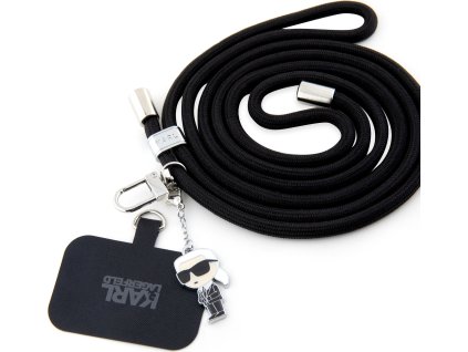Karl Lagerfeld Universal Crossbody Popruh Cord and Ikonik Pins Black