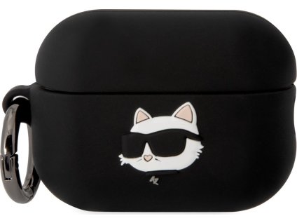 Karl Lagerfeld 3D Logo NFT Choupette Head Silikonové Pouzdro pro Airpods Pro 2 Black