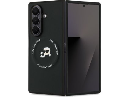 Karl Lagerfeld PU Karl and Choupette Heads Magnetic Zadní Kryt pro Samsung Galaxy Z Fold 7 Black