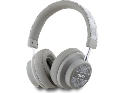 DKNY PU Leather Checkered Pattern Bezdrátová Sluchátka Biege