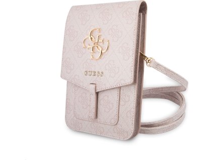 Guess PU 4G Metal Logo Taška na Telefon Pink