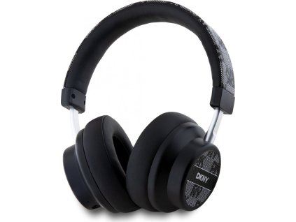 DKNY PU Leather Checkered Pattern Bezdrátová Sluchátka Black