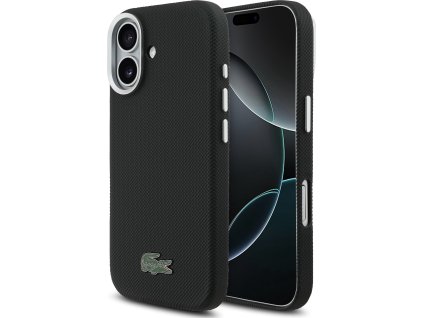 Lacoste PVC Iconic Petit Pique Metal Logo MagSafe Zadní Kryt pro iPhone 17 Black
