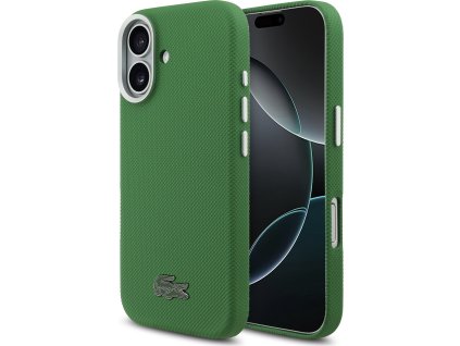 Lacoste PVC Iconic Petit Pique Metal Logo MagSafe Zadní Kryt pro iPhone 17 Green