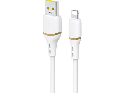 Dudao L25L USB-A - Lightning kabel 1m 30W s měkkým silikonovým opletením - bílý