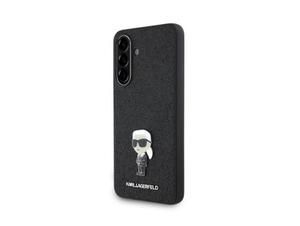 Karl Lagerfeld Fixed Glitter Metal Ikonik Zadní Kryt pro Samsung Galaxy A56 Black