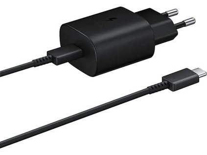 EP-TA800EBE + EP-DA705BBE Samsung 25W Cestovní nabíječka + USB-C/USB-C Datový Kabel Black (OOB Bulk)