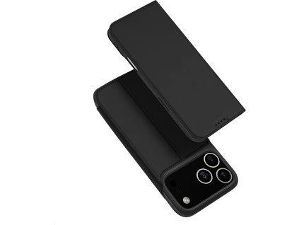 Pouzdro Dux Ducis Skin Pro pro iPhone 17 Pro s flipem a slotem na karty - černé