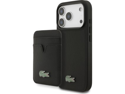 Lacoste Iconic Petit Pique MagSafe Zadní Kryt + Peněženka pro iPhone 17 Pro Black