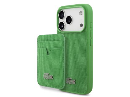 Lacoste Iconic Petit Pique MagSafe Zadní Kryt + Peněženka pro iPhone 17 Pro Green