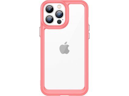 Puzdro Outer Space Case pre iPhone 12 Pro Max s pevným krytom a gélovým rámom, červené