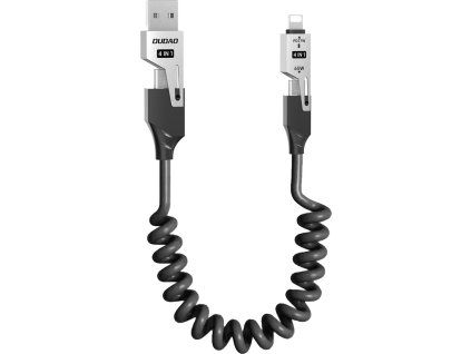 Kábel Dudao L20 Pro 4 v 1 USB-A / USB-C - Lightning / USB-C - čierny