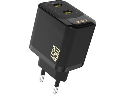 Dudao A28PEU PD 45W GaN 2xUSB nástěnná nabíječka - černá