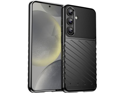 Silikonový pancéřovaný kryt Thunder pro Samsung Galaxy S25+ - černý
