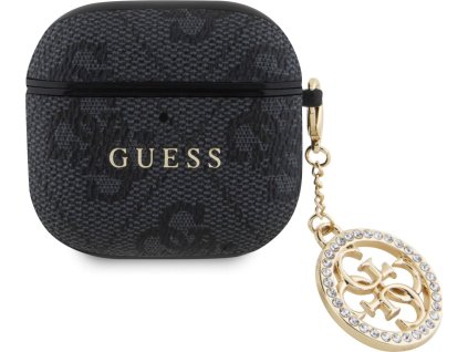 Guess 4G Script PC/PU Charm Pouzdro pro AirPods 4 Black